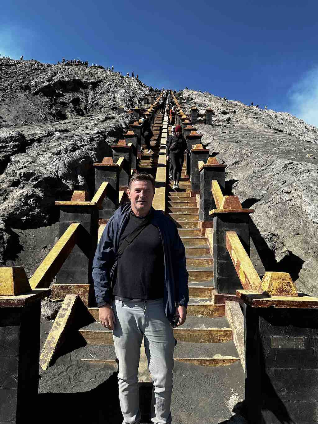 hiking to Bromo volcano crater Java Indonesia