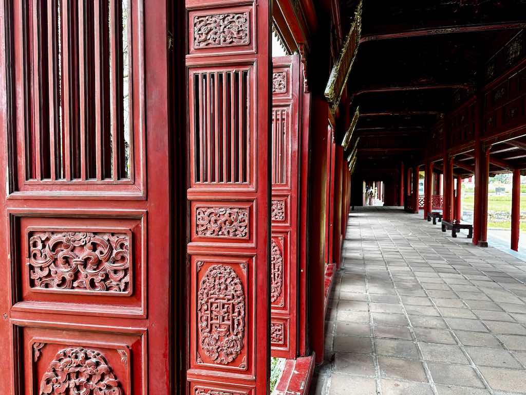 Hue imperial city Vietnam red doors