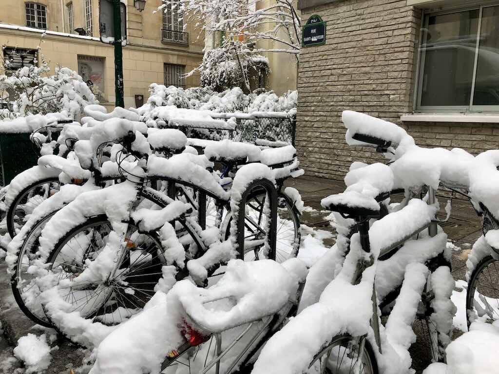 Bikes under the snow