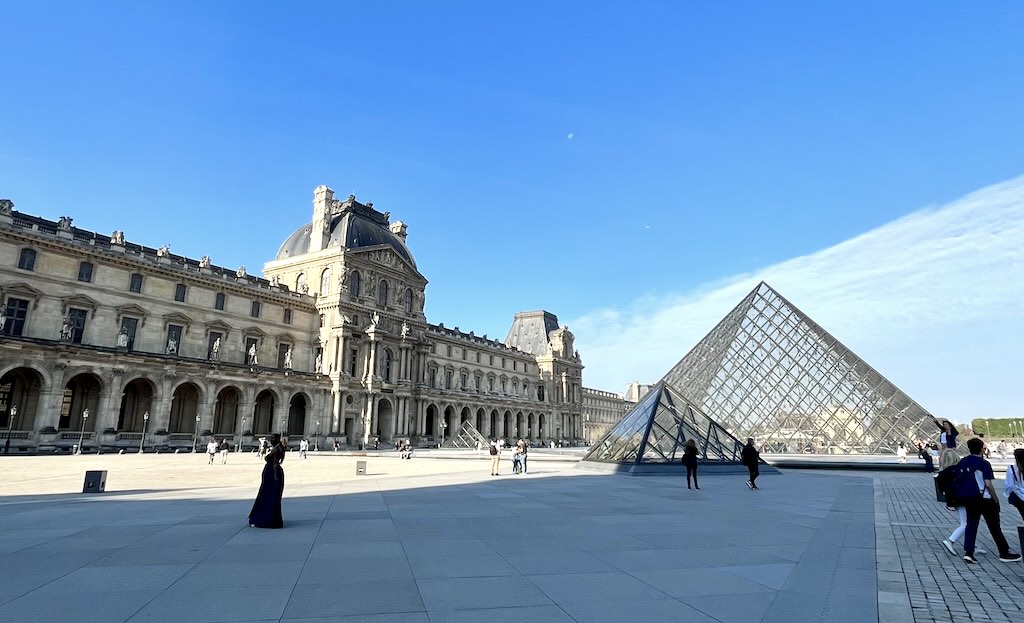 Louvre Museum pyramid Paris France