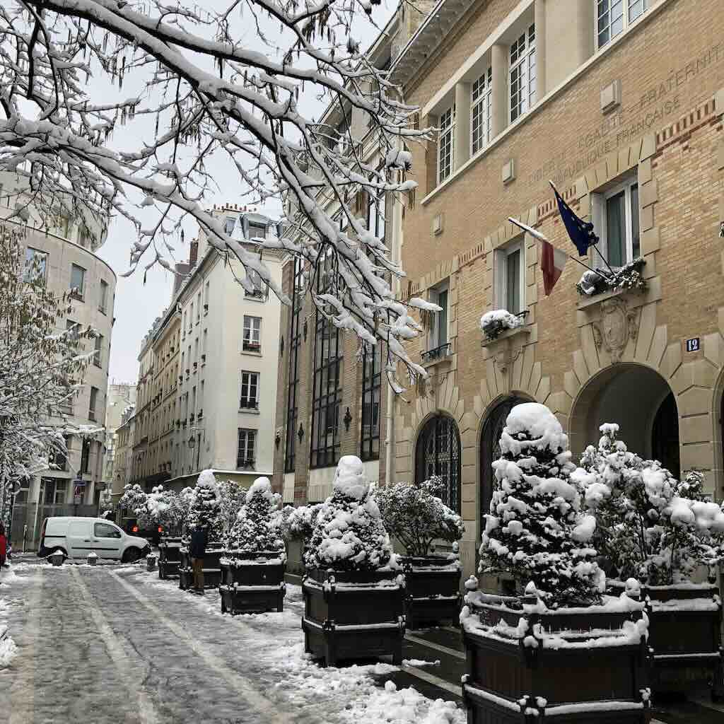 Montorgueil during winter Paris