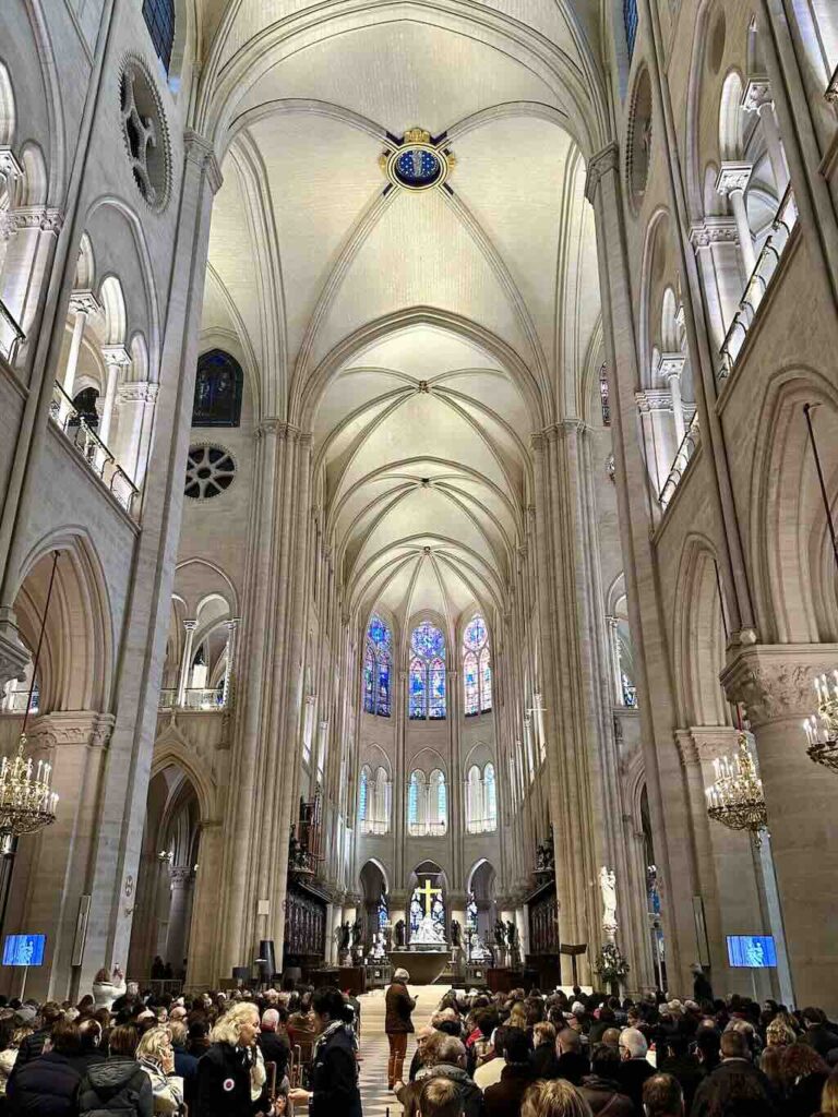 Notre Dame Cathedral inside Paris France