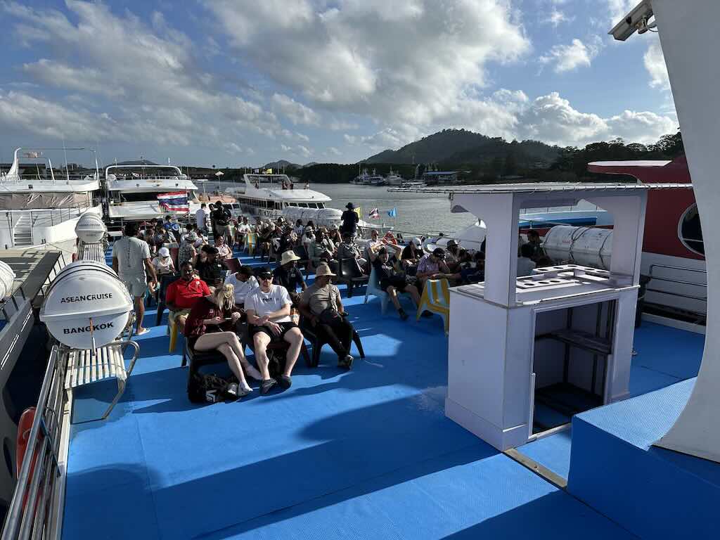 Phi Phi cruiser ferry boat from Phuket to Koh Phi Phi upper deck