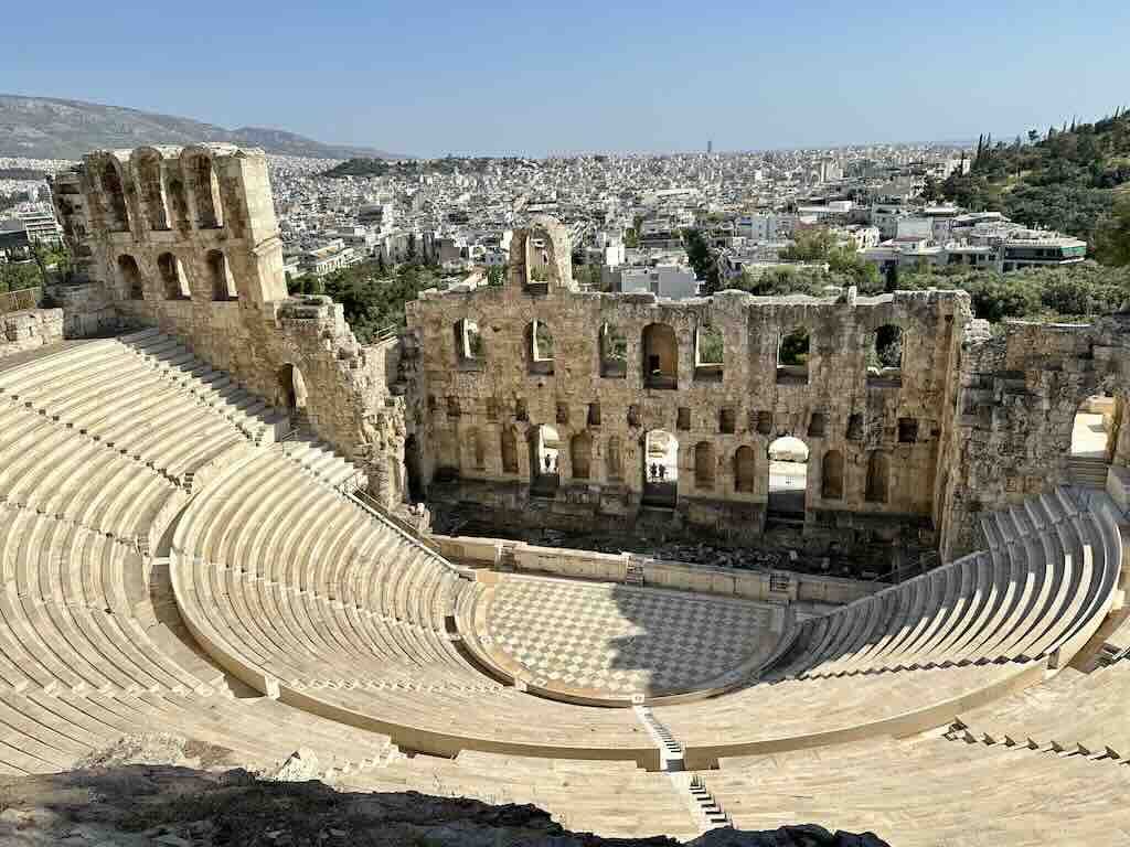 Odeon of Herodes Atticus ancient theatre at the foot of the Acropolis in Athens