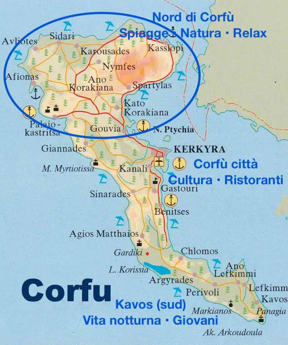 dove alloggiare a corfu migliori zone isola grecia