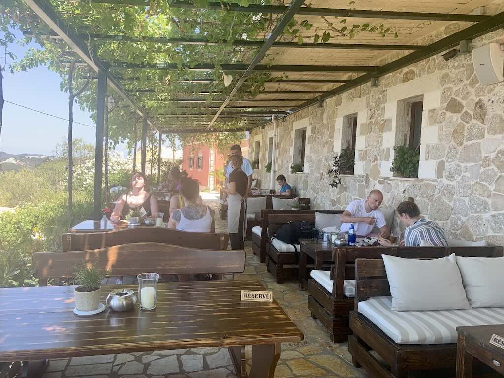 Anemos restaurant in Afionas with panoramic view of the Ionian Sea, Corfu