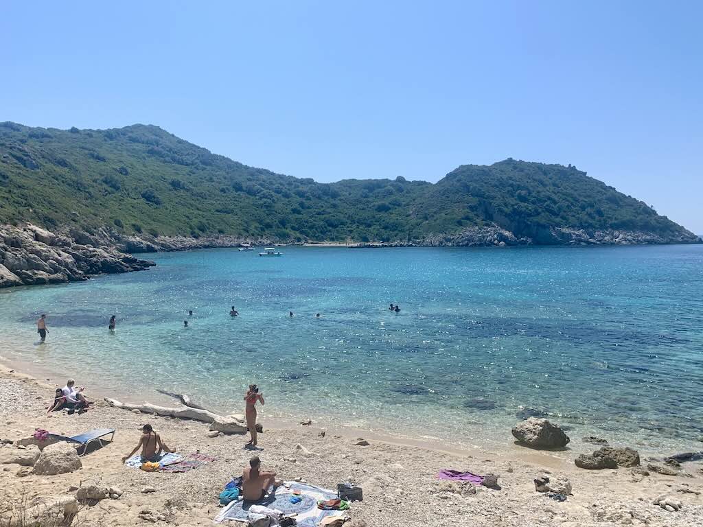 Unserviced Porto Timoni beach with crystal-clear sea, Corfu