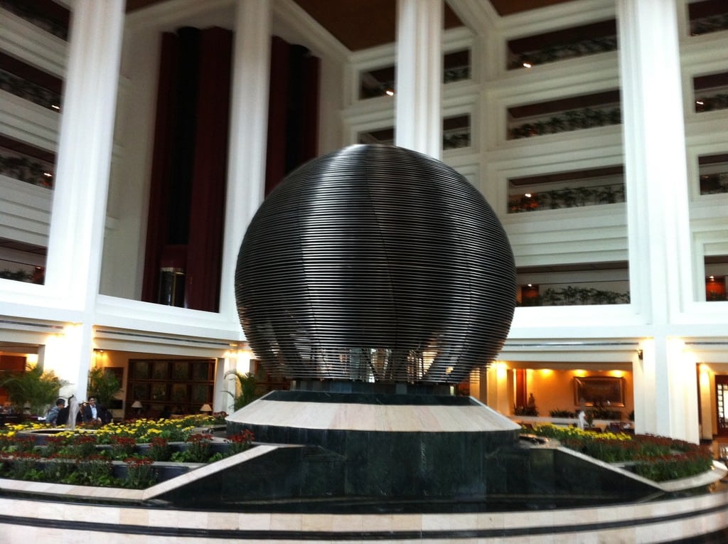 Hotel lobby in central Jakarta photographed in February 2011, Java, Indonesia