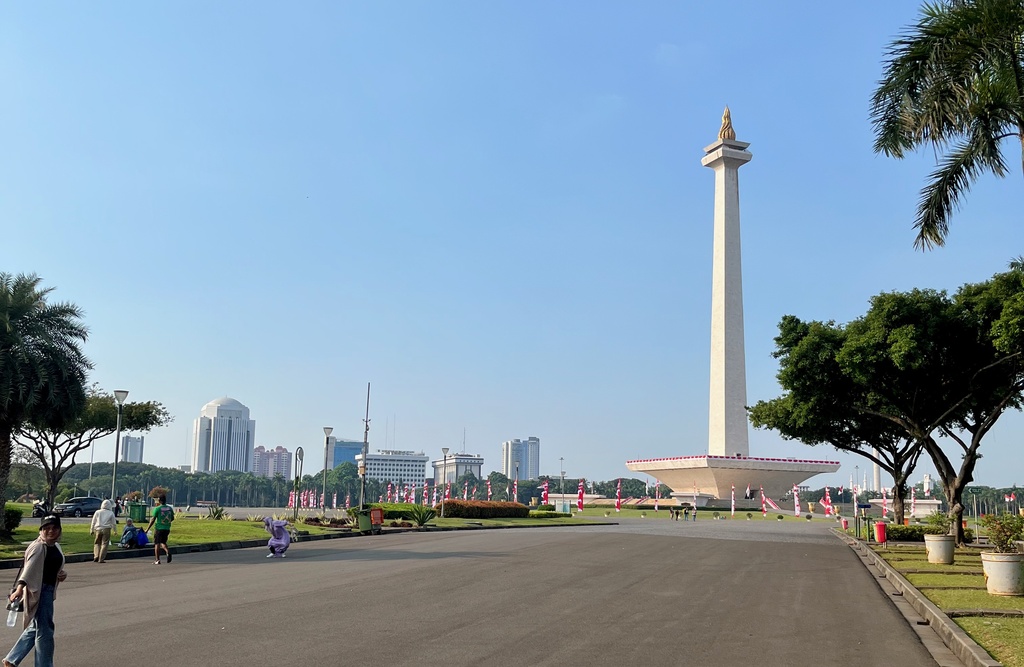 The Monas national monument seen from Merdeka Square, Jakarta, Java