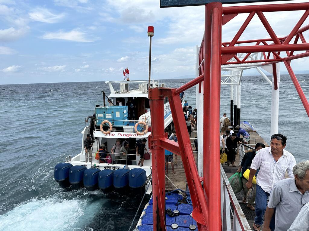 Ferry leaving Padang Bai for Lombok and the Gili islands, Bali