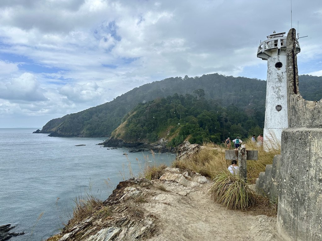 White lighthouse on the headland at Laem Tanod, southern Koh Lanta