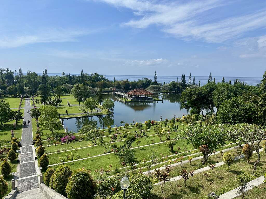 Taman Ujung Palace gardens and the sea, Karangasem Bali
