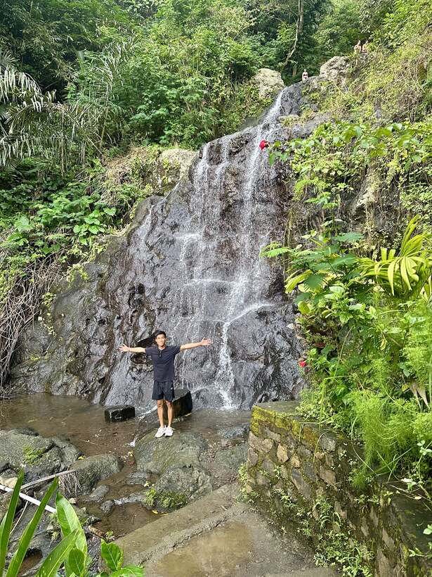 Tri Eka Buana waterfall in the Sidemen valley, Karangasem Bali