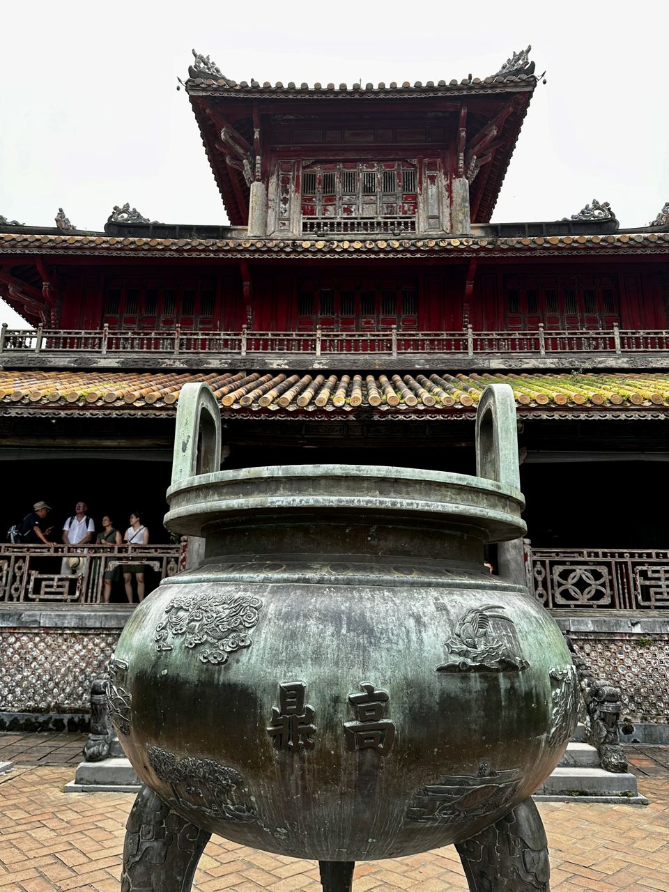 One of the Nine Dynastic Urns in bronze in front of Hien Lam Cac in Hue