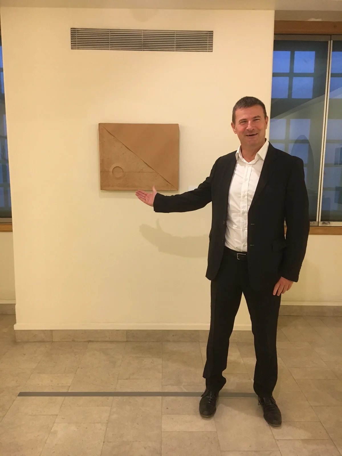Blaise Jaeger in an exhibition room of the Arpad Szenes–Vieira da Silva Foundation