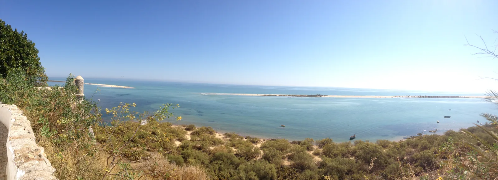 Panorama of the Ria Formosa lagoon and its sandbanks below Cacela Velha