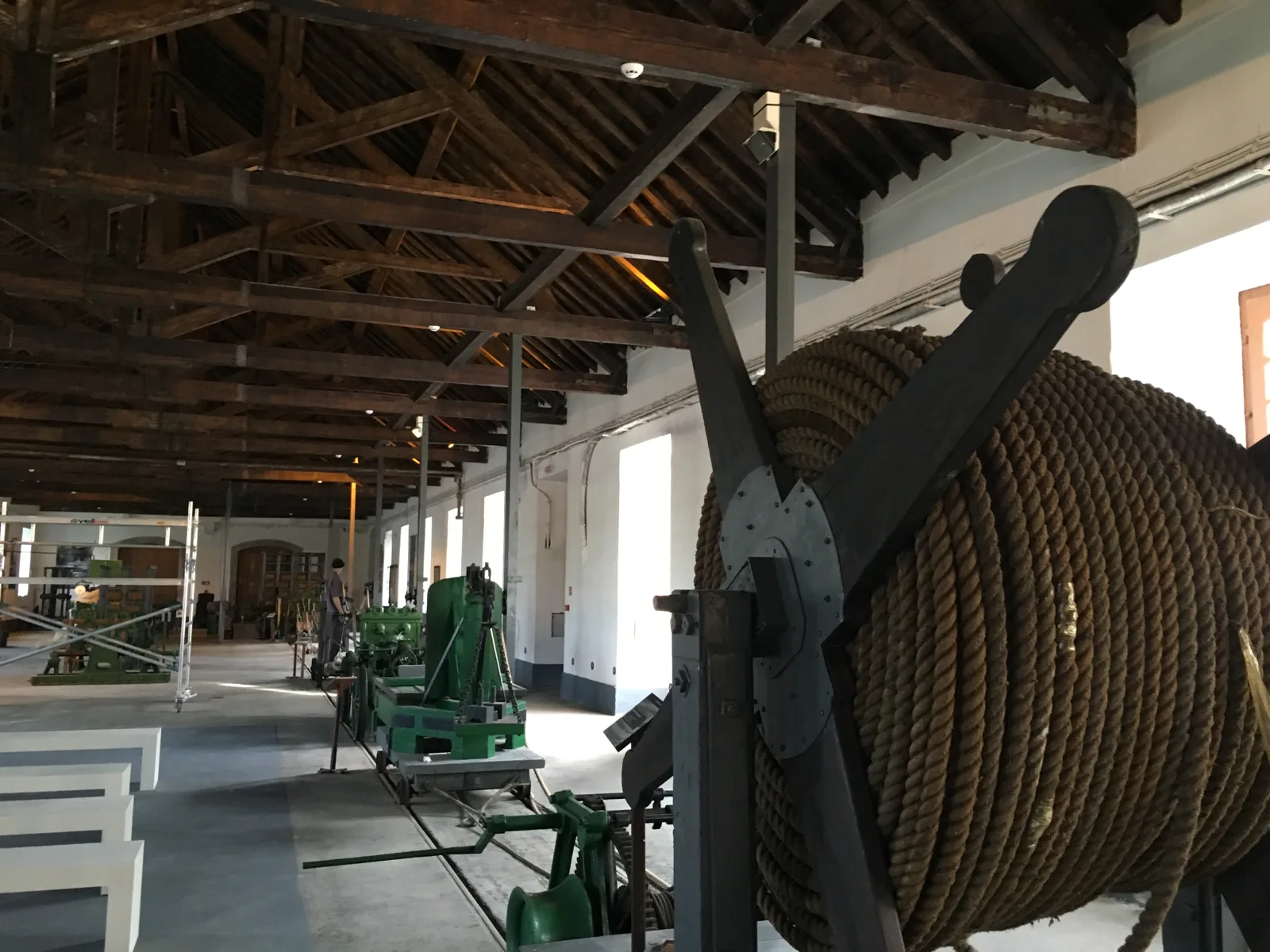 Old machines in the hall of the Electricity Museum in the former Tejo power station