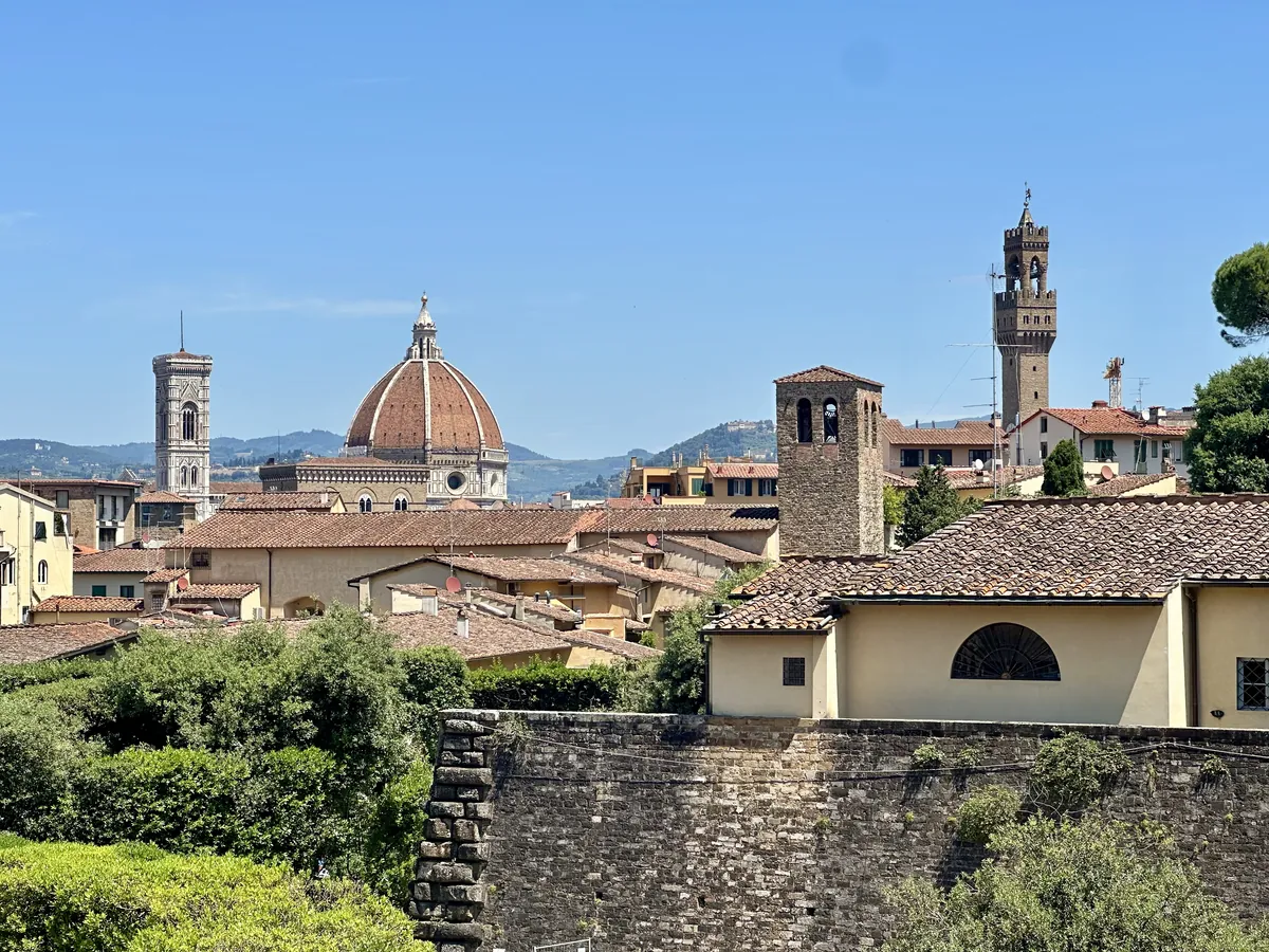 View of the Florence skyline with the Duomo and Palazzo Vecchio from the Boboli Gardens