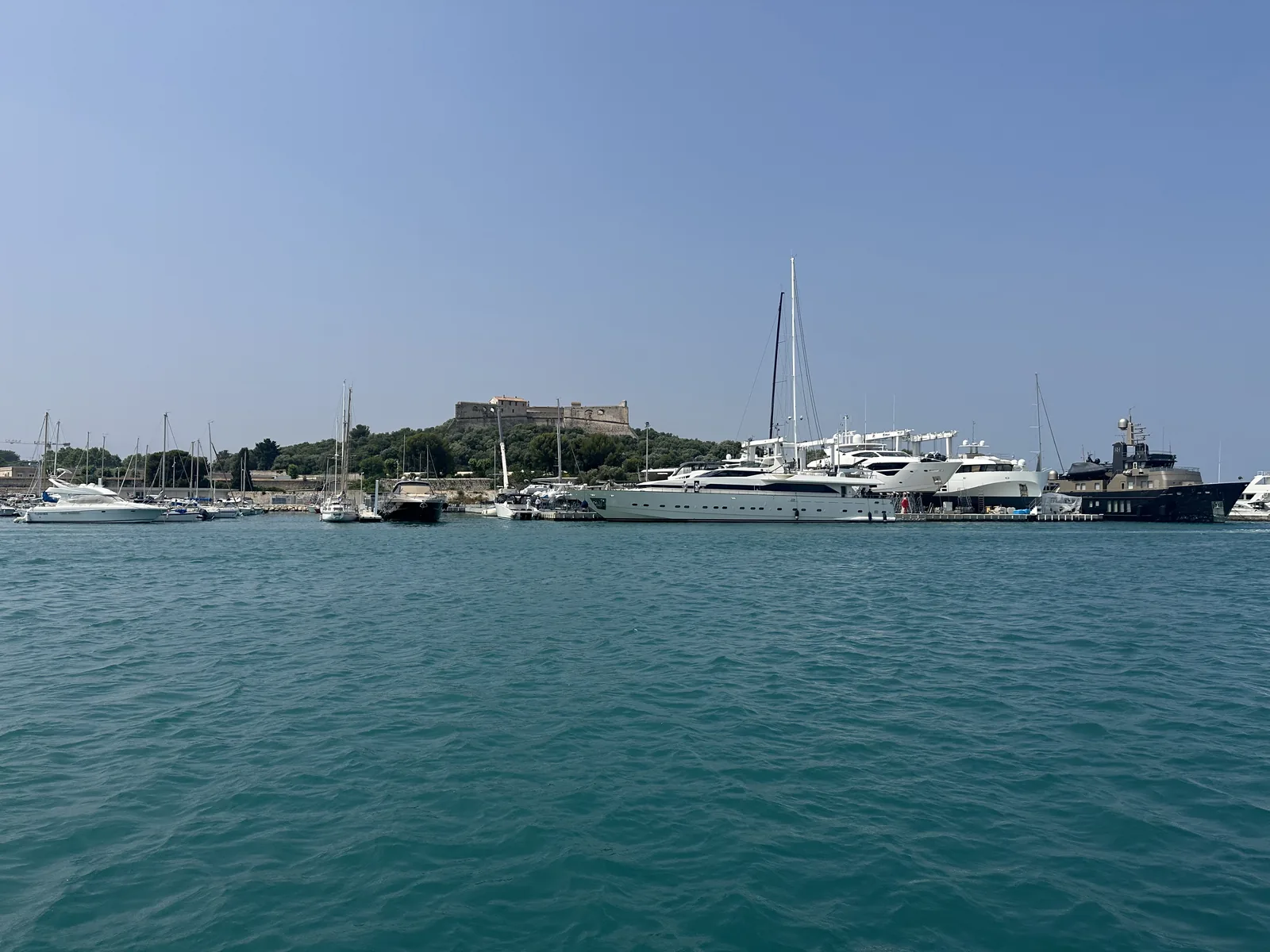 The Fort Carré above the yachts of Port Vauban in Antibes