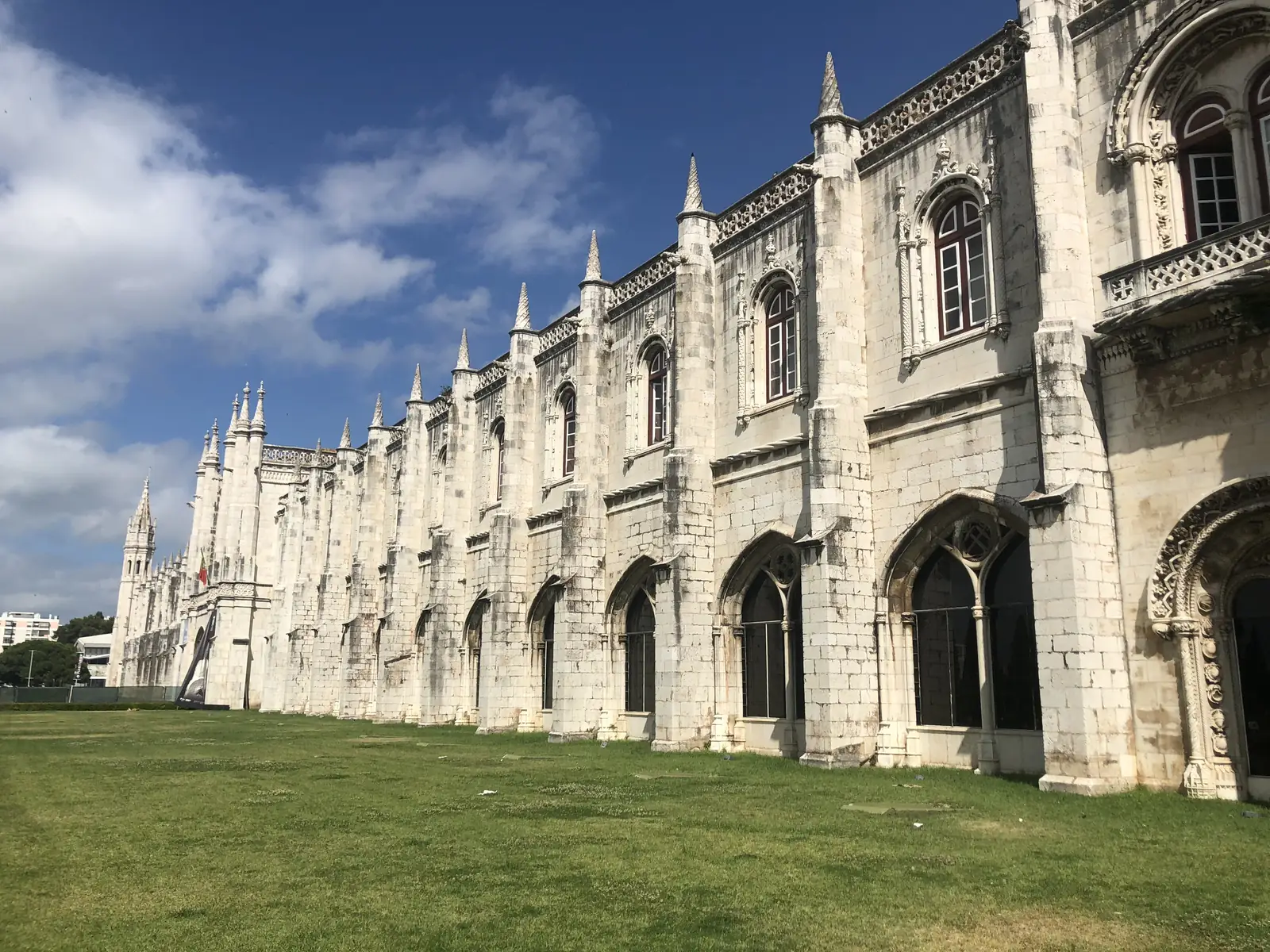 The facade of the Jerónimos Monastery in Belém, Lisbon