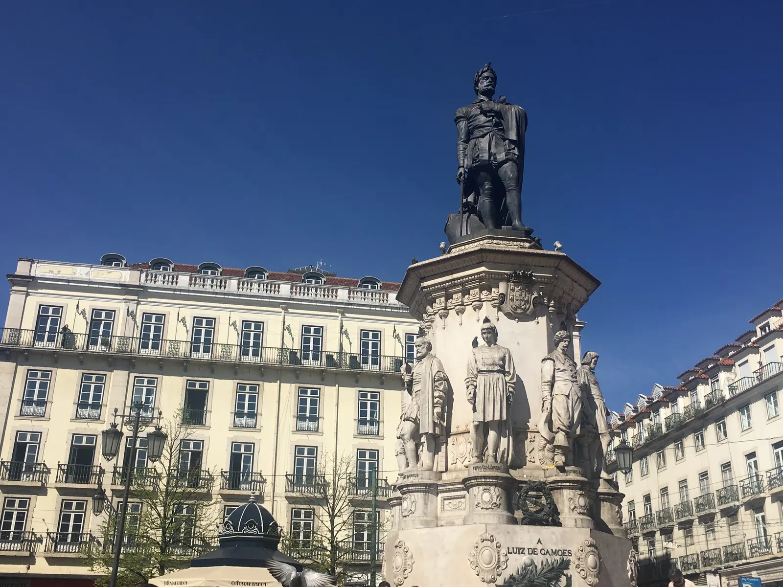 The statue of Luís de Camões on the Praça Luís de Camões in Chiado