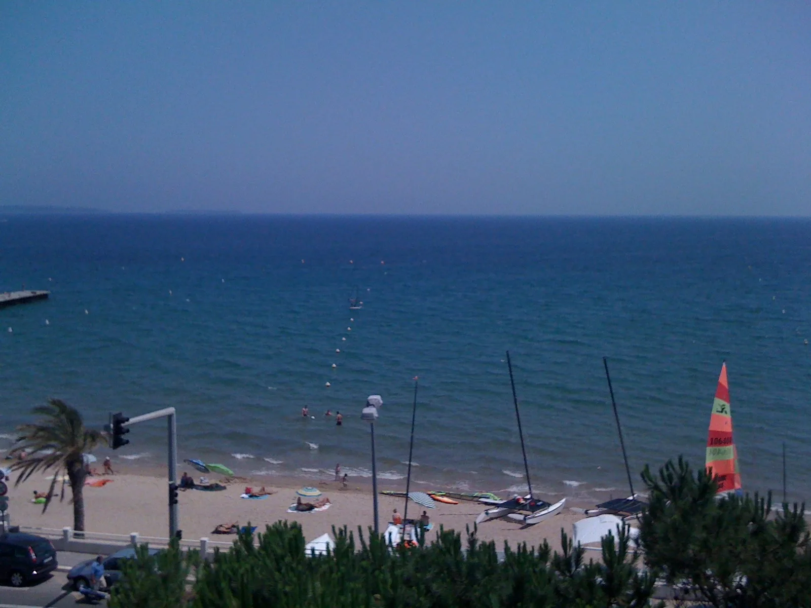 The beach at Mandelieu-La Napoule on a summer afternoon