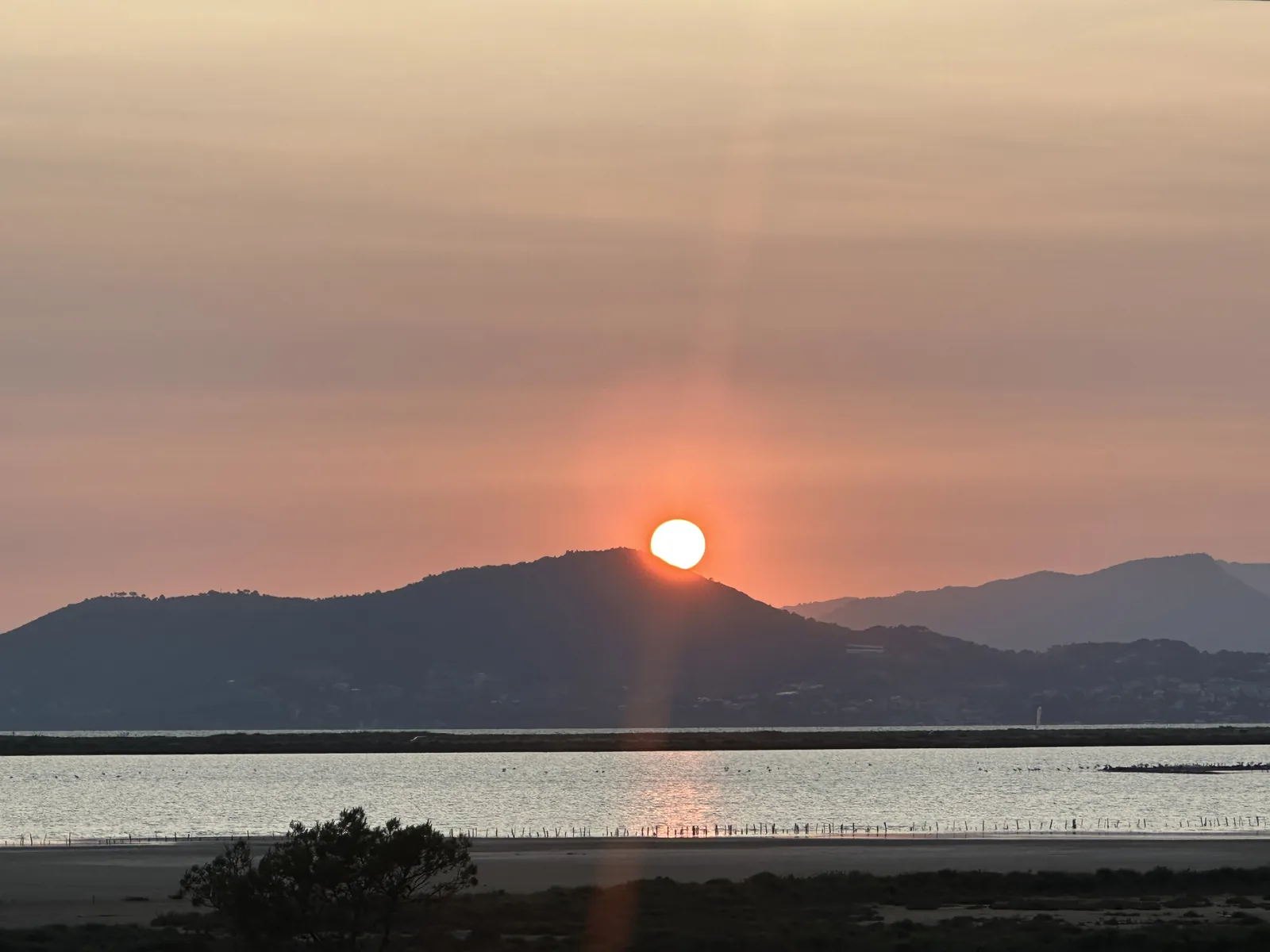 Sunset over the Salin des Pesquiers on the Giens peninsula near Hyères