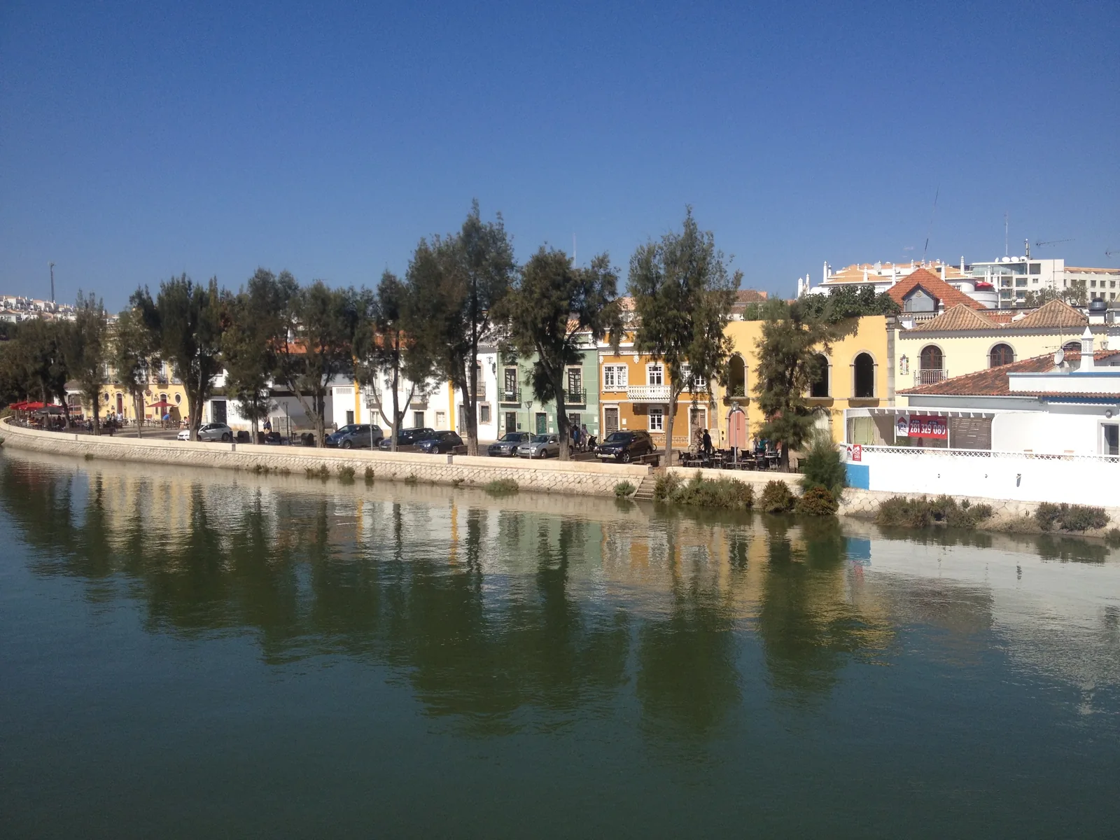 The houses of Tavira reflected in the Gilão river