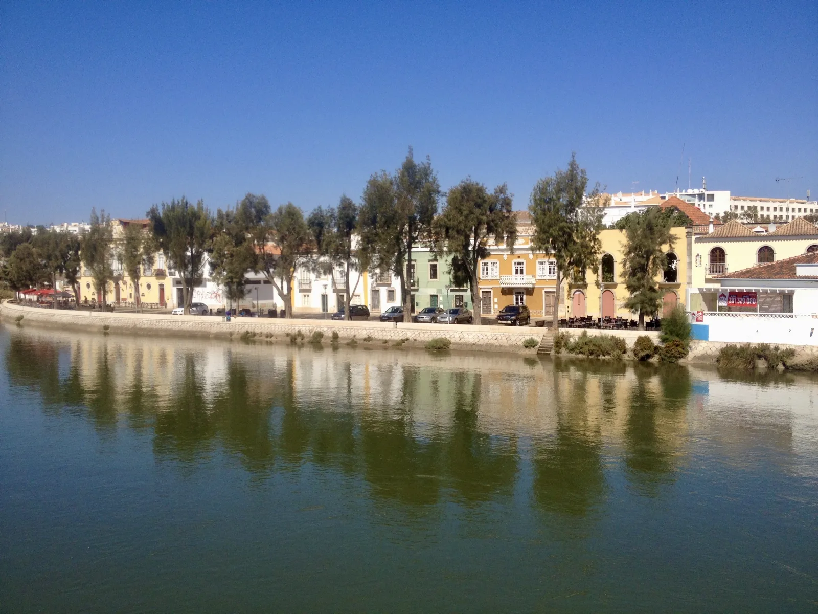 The houses of Tavira reflected in the Gilão river